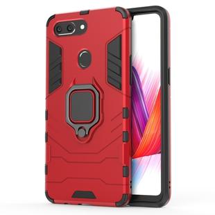 PC + TPU Shockproof Protective Case for OPPO R15 Pro, with Magnetic Ring Holder (Red)