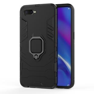 PC + TPU Shockproof Protective Case for OPPO K1, with Magnetic Ring Holder (Black)