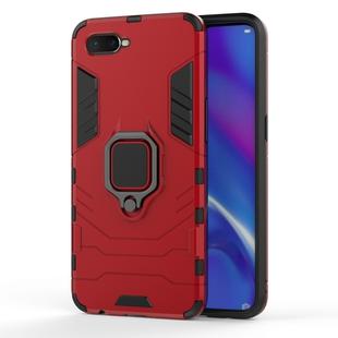 PC + TPU Shockproof Protective Case for OPPO K1, with Magnetic Ring Holder (Red)