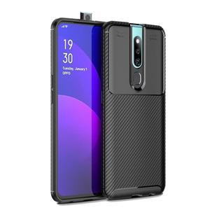 Carbon Fiber Texture Shockproof TPU Case for OPPO F11 Pro (Black)