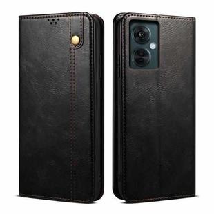 Oil Wax Crazy Horse Texture Leather Phone Case For OnePlus Nord CE 3 Lite / OPPO K11X (Black)