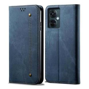 Denim Texture Flip Leather Phone Case For OnePlus Nord CE 3 Lite / OPPO K11X (Blue)