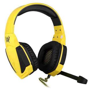 KOTION EACH G4000 USB Version Stereo Gaming Headphone Headset Headband with Microphone Volume Control LED Light for PC Gamer,Cable Length: About 2.2m(Black Yellow)