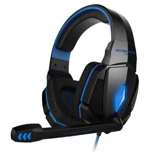 KOTION EACH G4000 Stereo Gaming Headphone Headset Headband with Mic Volume Control LED Light for PC Gamer,Cable Length: About 2.2m(Blue + Black)