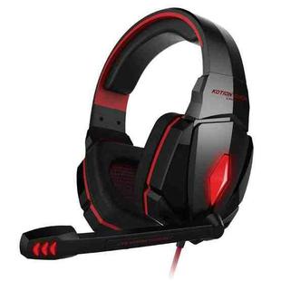 KOTION EACH G4000 Stereo Gaming Headphone Headset Headband with Mic Volume Control LED Light for PC Gamer,Cable Length: About 2.2m(Red + Black)