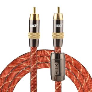 EMK TZ/A 1.5m OD8.0mm Gold Plated Metal Head RCA to RCA Plug Digital Coaxial Interconnect Cable Audio / Video RCA Cable