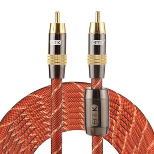 EMK TZ/A 5m OD8.0mm Gold Plated Metal Head RCA to RCA Plug Digital Coaxial Interconnect Cable Audio / Video RCA Cable