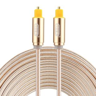 EMK 5m OD4.0mm Gold Plated Metal Head Woven Line Toslink Male to Male Digital Optical Audio Cable(Gold)