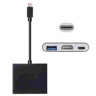 USB-C / Type-C 3.1 Male to USB-C / Type-C 3.1 Female & HDMI Female & USB 3.0 Female Adapter(Black)