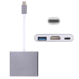 USB-C / Type-C 3.1 Male to USB-C / Type-C 3.1 Female & HDMI Female & USB 3.0 Female Adapter(Grey)