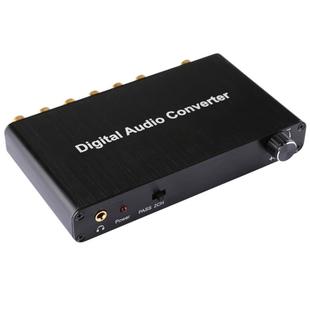 2CH Digital Audio Decoder Converter with Optical Toslink SPDIF Coaxial for Home Theater / PS4 / PS3 / XBOX360, Support Volume Control, AC-3, DTS