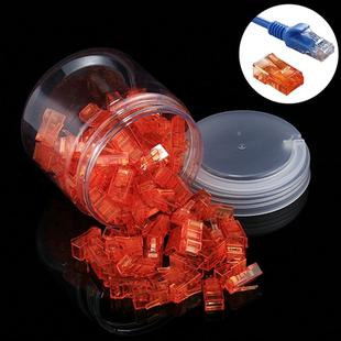 100 PCS Anpwoo Amp01 RJ45 Connector Modular Plug(Orange)