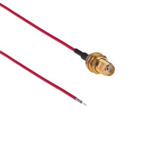 SMA Female Nut Bulkhead Pigtail RF Jumper 1.13mm Cable for PCB Board, Length: 15cm(Red)
