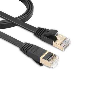 1m CAT7 10 Gigabit Ethernet Ultra Flat Patch Cable for Modem Router LAN Network - Built with Shielded RJ45 Connectors (Black)