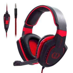 SADES AH-28 3.5mm Plug Wire-controlled Noise Reduction E-sports Gaming Headset with Retractable Microphone, Cable Length: 2m(Black Red)
