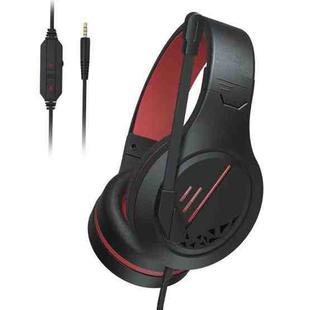 SADES MH601 3.5mm Plug Wire-controlled Noise Reduction E-sports Gaming Headset with Retractable Microphone, Cable Length: 2.2m(Black Red)