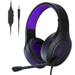 SADES MH601 3.5mm Plug Wire-controlled Noise Reduction E-sports Gaming Headset with Retractable Microphone, Cable Length: 2.2m(Purple)