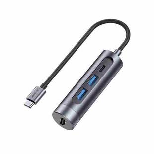 JOYROOM S-H113 4 in 1 USB-C / Type-C to HDMI + USB3.0 x 2 + USB-C / Type-C HUB Adapter (Dark Gray)