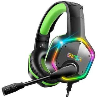 EKSA E1000 7.1-channel USB RGB Luminous Gaming Wire-controlled Headset with Microphone(Green Black)
