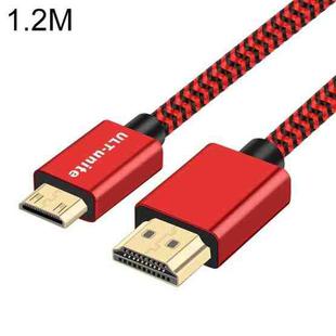 ULT-unite Gold-plated Head HDMI 2.0 Male to Mini HDMI Male Nylon Braided Cable, Cable Length: 1.2m(Red)