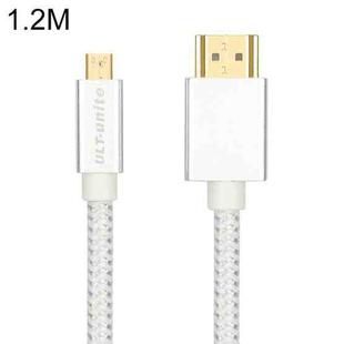 ULT-unite Gold-plated Head HDMI Male to Micro HDMI Male Nylon Braided Cable, Cable Length: 1.2m (Silver)