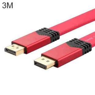4K 60Hz DisplayPort 1.2 Male to DisplayPort 1.2 Male Aluminum Shell Flat Adapter Cable, Cable Length: 3m (Red)