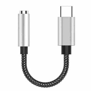 TA14 USB-C / Type-C Male to 3.5mm Audio Female Straight Earphone Adapter (Silver)