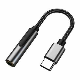 TA1B USB-C / Type-C Male to 3.5mm Audio Female Earphone Adapter (Black Grey)