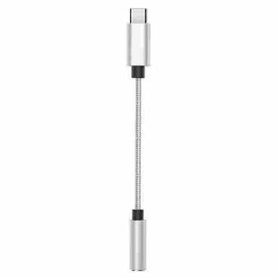 TA11-R1 USB-C / Type-C Male to 3.5mm Audio Female TPE Braid Earphone Adapter (Silver)