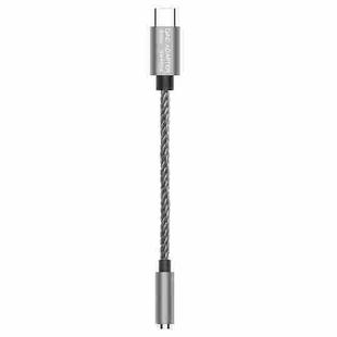 TA12-R2 USB-C / Type-C Male to 3.5mm Audio Female Single Crystal Copper Braid Earphone Adapter(Grey)