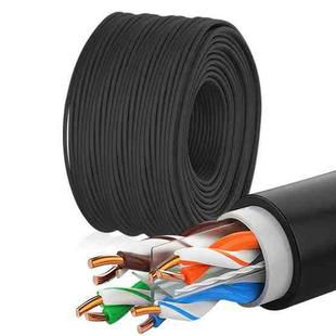 NUOFUKE 056 Outdoor Monitoring CAT 6E 8 Core Oxygen-Free Copper Gigabit Home Network Cable, Cable Length: 300m(Black)