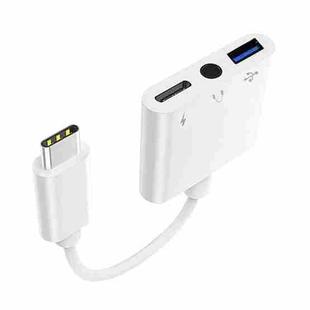 3 in 1 USB-C / Type-C Male to Type-C + USB + 3.5mm Female OTG Adapter
