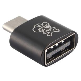 ENKAY Hat-Prince HC-7 Mini Aluminum Alloy USB 2.0 Female to USB-C / Type-C 3.1 Male Port Connector OTG Adapter(Black)