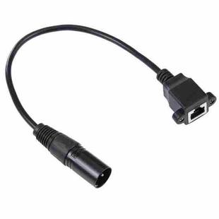 3-pin XLR Male to RJ45 Female Ethernet LAN Network Extension Cable, Cable Length: 30cm (Black)