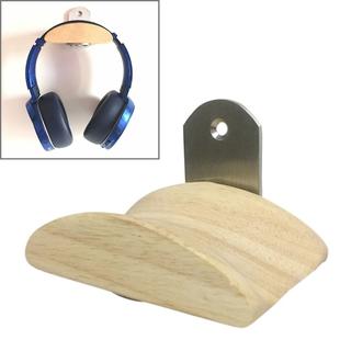L-shaped Stainless Steel Patch + Solid Wood Wall-mounted Headset Holder