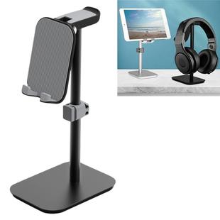YZ-103 Basic Version Phones / Tablet PCs Universal Aluminum Alloy Desktop Stand Headphone Stand Display Hanger with Cable Clip(Black)