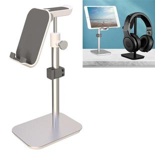 YZ-103 Upgraded Version Height Adjustable Phones / Tablet PCs Universal Aluminum Alloy Desktop Stand Headphone Stand Display Hanger with Cable Clip(Silver)