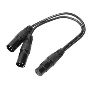 30cm 3 Pin XLR CANNON 1 Female to 2 Male Audio Connector Adapter Cable for Microphone / Audio Equipment(Black)