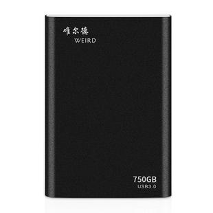 WEIRD 750GB 2.5 inch USB 3.0 High-speed Transmission Metal Shell Ultra-thin Light Mobile Hard Disk Drive(Black)