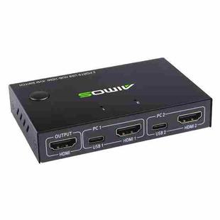 AIMOS AM-KVM201CC 2 Ports USB HUB HDMI KVM Switch without Extension Cable