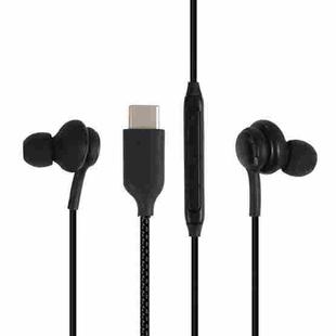 USB-C / Type-C Interface In-ear Woven Wire-controlled Earphone for Samsung Phones, Cable Length: 1.1m (Black)