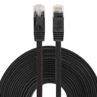 10m CAT6 Ultra-thin Flat Ethernet Network LAN Cable, Patch Lead RJ45 (Black)