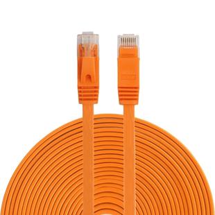 15m CAT6 Ultra-thin Flat Ethernet Network LAN Cable, Patch Lead RJ45 (Orange)