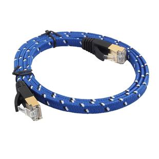 1.8m Gold Plated CAT-7 10 Gigabit Ethernet Ultra Flat Patch Cable for Modem Router LAN Network, Built with Shielded RJ45 Connector