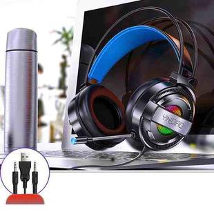 YINDIAO Q3 USB + Dual 3.5mm Wired E-sports Gaming Headset with Mic & RGB Light, Cable Length: 1.67m(Black)