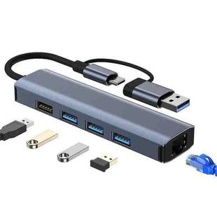 BYL-2208 5 in 2 USB + USB-C / Type-C to USB Multifunctional Docking Station HUB Adapter