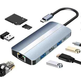 BYL-2205 8 in 1 USB-C / Type-C to USB Multifunctional Docking Station HUB Adapter