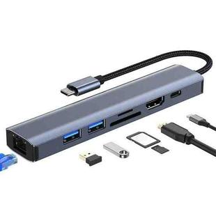 BYL-2303 7 in 1 USB-C / Type-C to USB Multifunctional Docking Station HUB Adapter