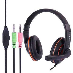 OVLENG X10 Stereo Headset with Mic & 3.5mm Plug & Volume Control Key for Computer, Cable Length: 1.8-2m(Orange)