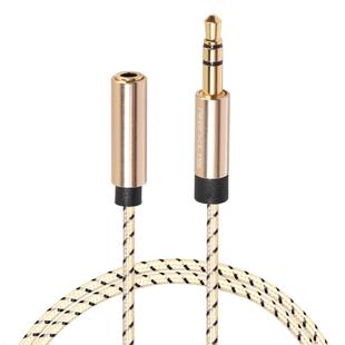REXLIS 3596 3.5mm Male to Female Stereo Gold-plated Plug AUX / Earphone Cotton Braided Extension Cable for 3.5mm AUX Standard Digital Devices, Length: 1m